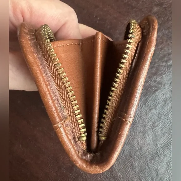 Vintage Coach Multifunction Zip Around Card Case/Wallet in British Tan - Picture 6 of 6